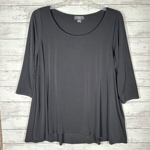 Liz Claiborne Career Woman Easywear Travel Long A-line Tunic Black Sz 0X 14/16